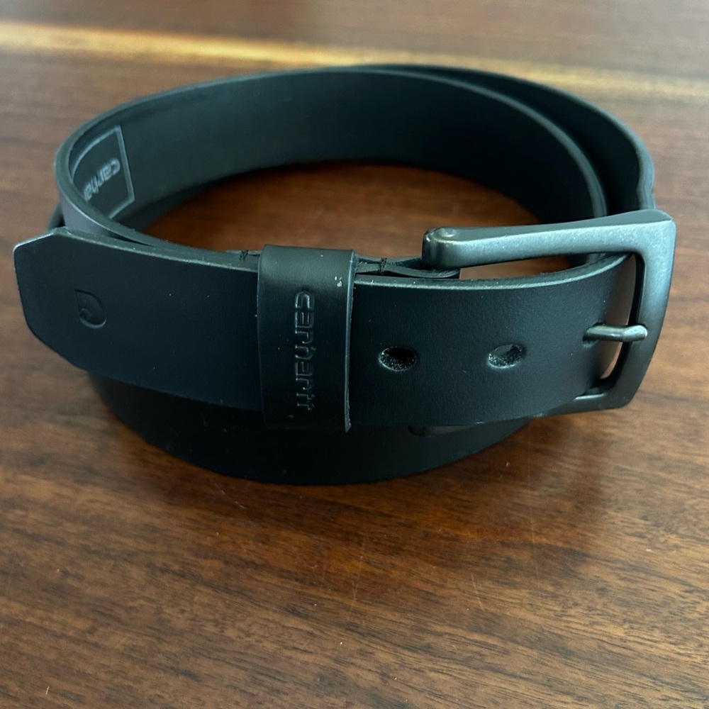 Carhartt Black Leather Belt Size 44 EGU